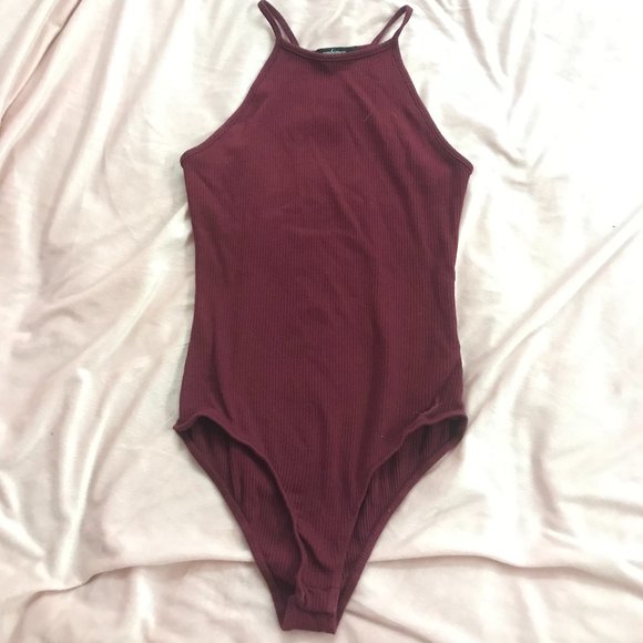 Burgundy Ribbed Bodysuit - Picture 1 of 3